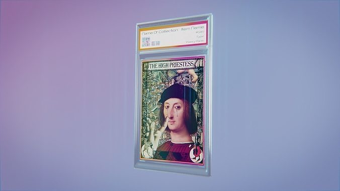 Holographic Card Sleeve NFT template - animated in Blender Low-poly 3D model