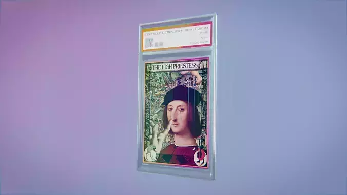 Holographic Card Sleeve NFT template - animated in Blender Low-poly 3D model