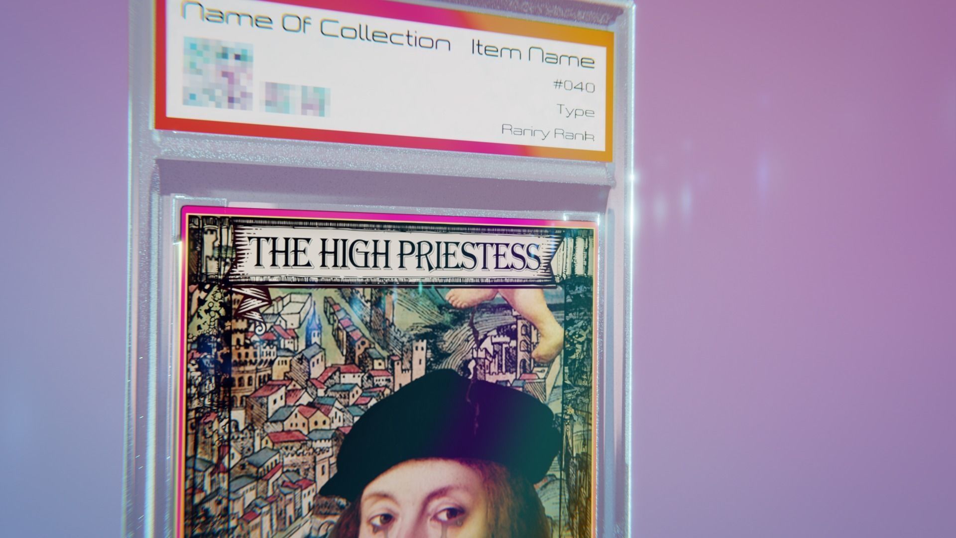 Holographic Card Sleeve NFT template - animated in Blender Low-poly 3D model_4