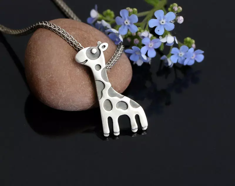 Giraffe pendant STL OBJ Jewelry 3d model for download and print 3D print model_0