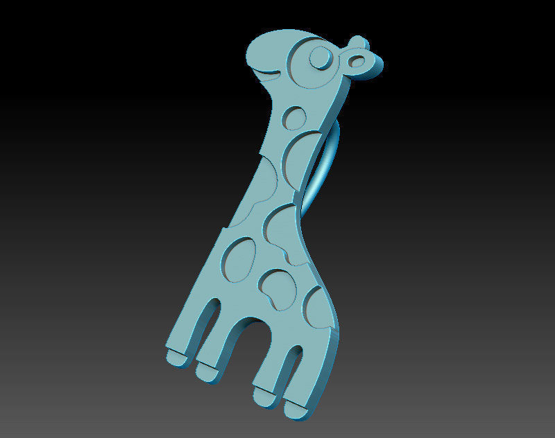 Giraffe pendant STL OBJ Jewelry 3d model for download and print 3D print model_5