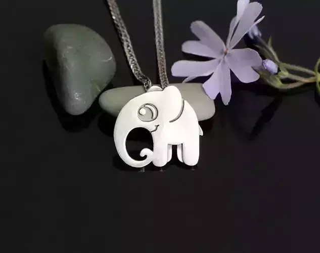 Elephant pendant Jewelry STL and OBJ files