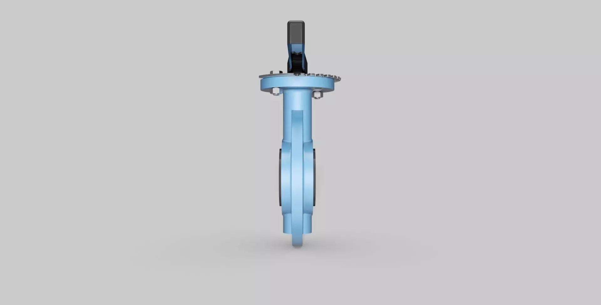 DN50 PN16 - Butterfly valve mono flange NC - Autodesk Inventor 3D model_0