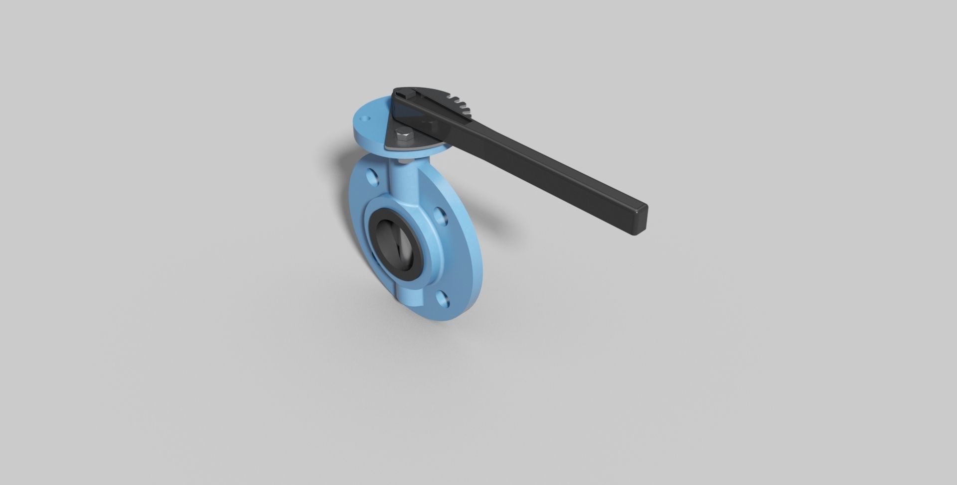 DN50 PN16 - Butterfly valve mono flange NC - Autodesk Inventor 3D model_1