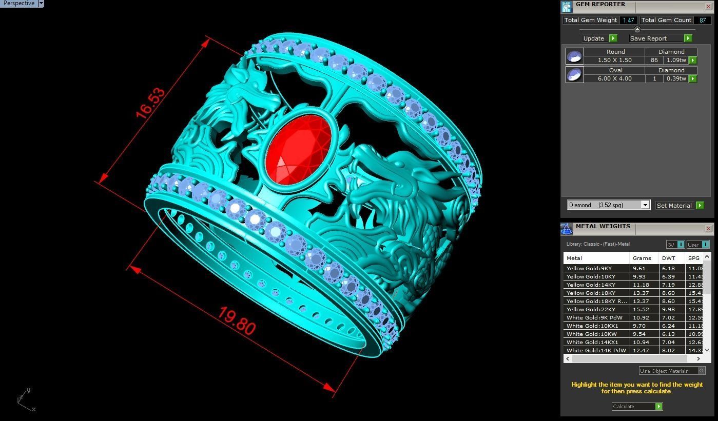 Double Dragon Ring - Dragon Rings  3D print model_6