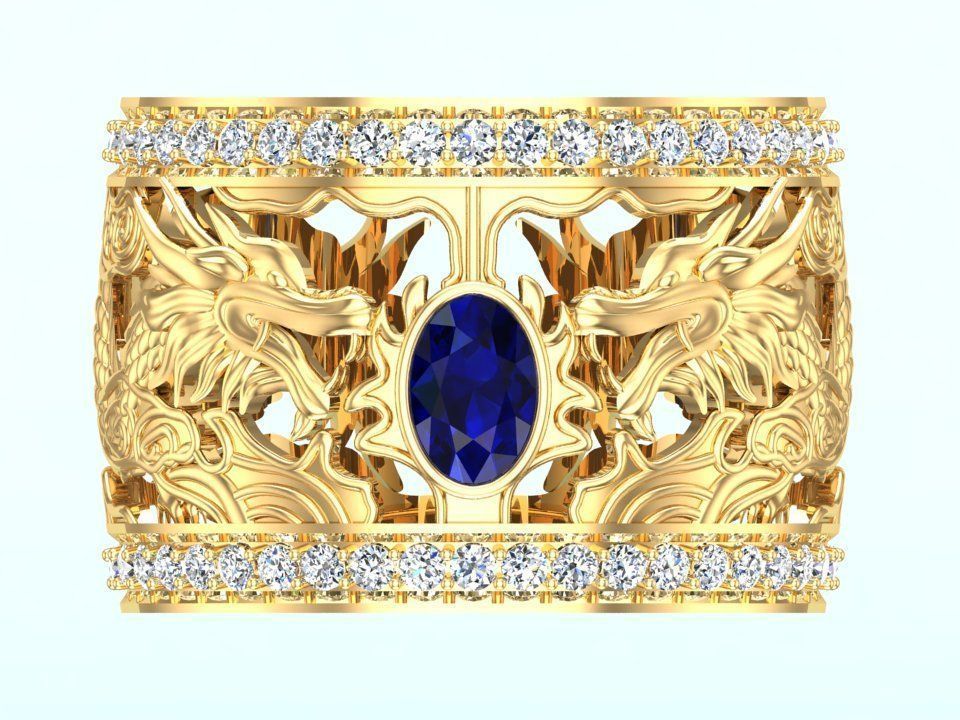 Double Dragon Ring - Dragon Rings  3D print model_7