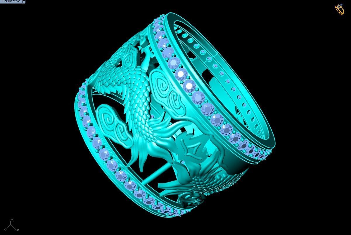 Double Dragon Ring - Dragon Rings  3D print model_9