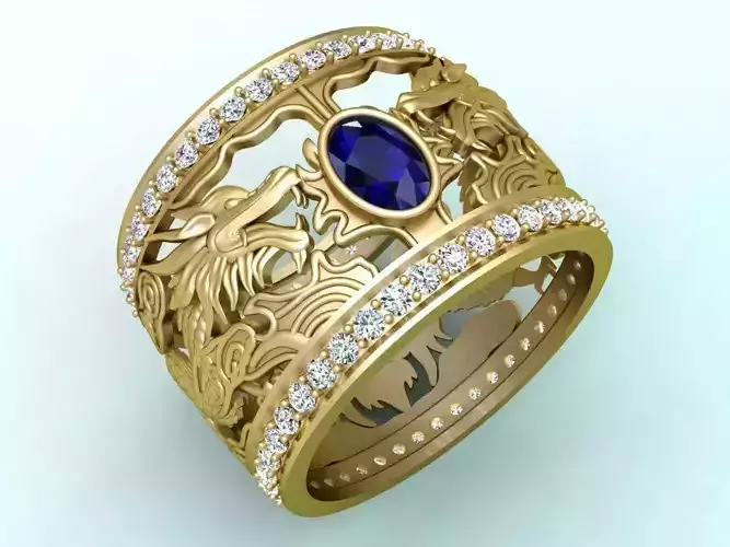 Double Dragon Ring - Dragon Rings 