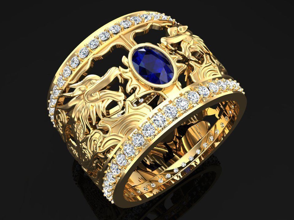 Double Dragon Ring - Dragon Rings  3D print model_3