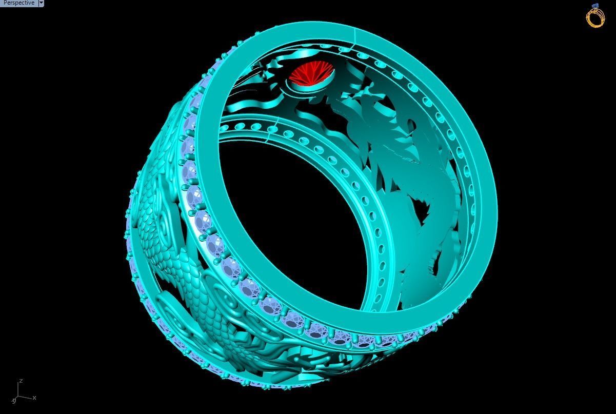 Double Dragon Ring - Dragon Rings  3D print model_10