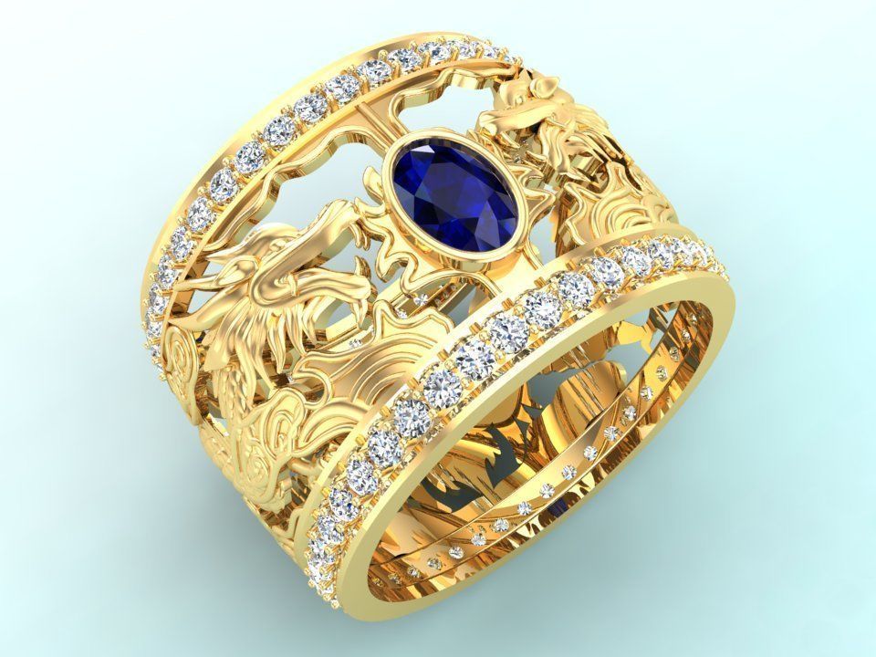 Double Dragon Ring - Dragon Rings  3D print model_2