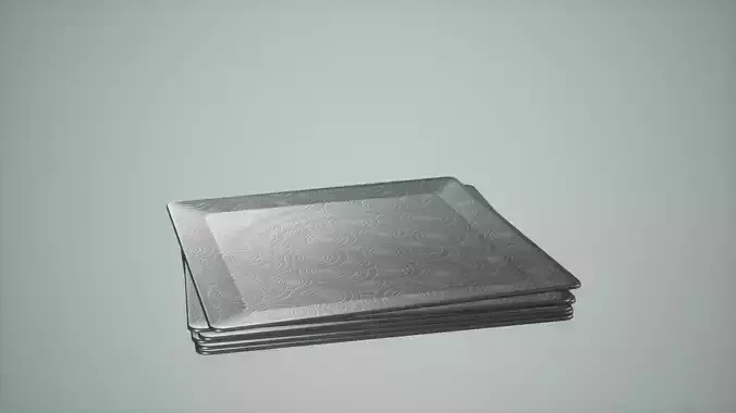 Dish Stack Low Poly Game Ready 