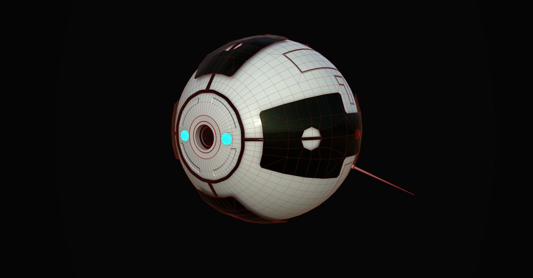 Sci-Fi Recon Drone Low-poly 3D model_2