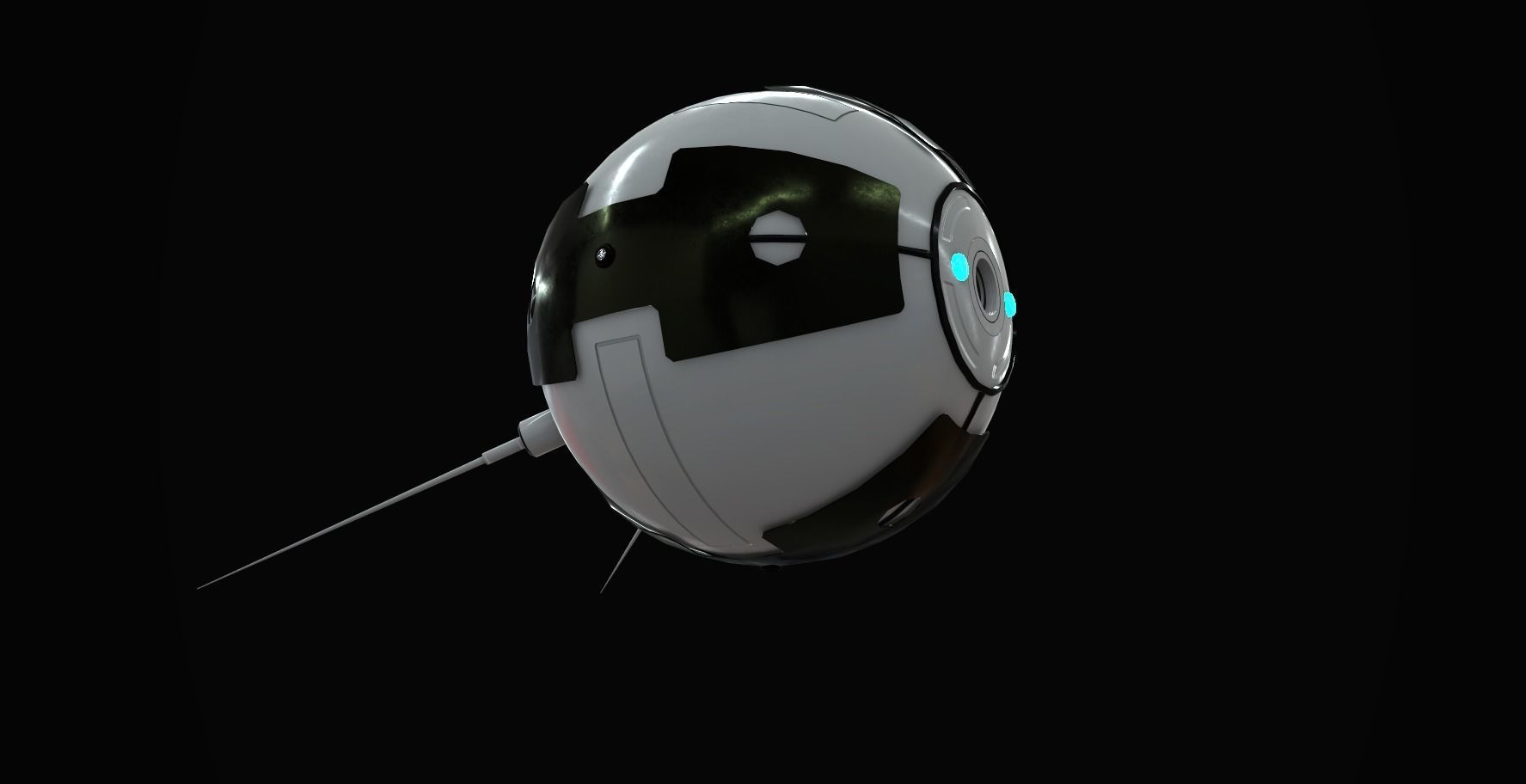 Sci-Fi Recon Drone Low-poly 3D model_13