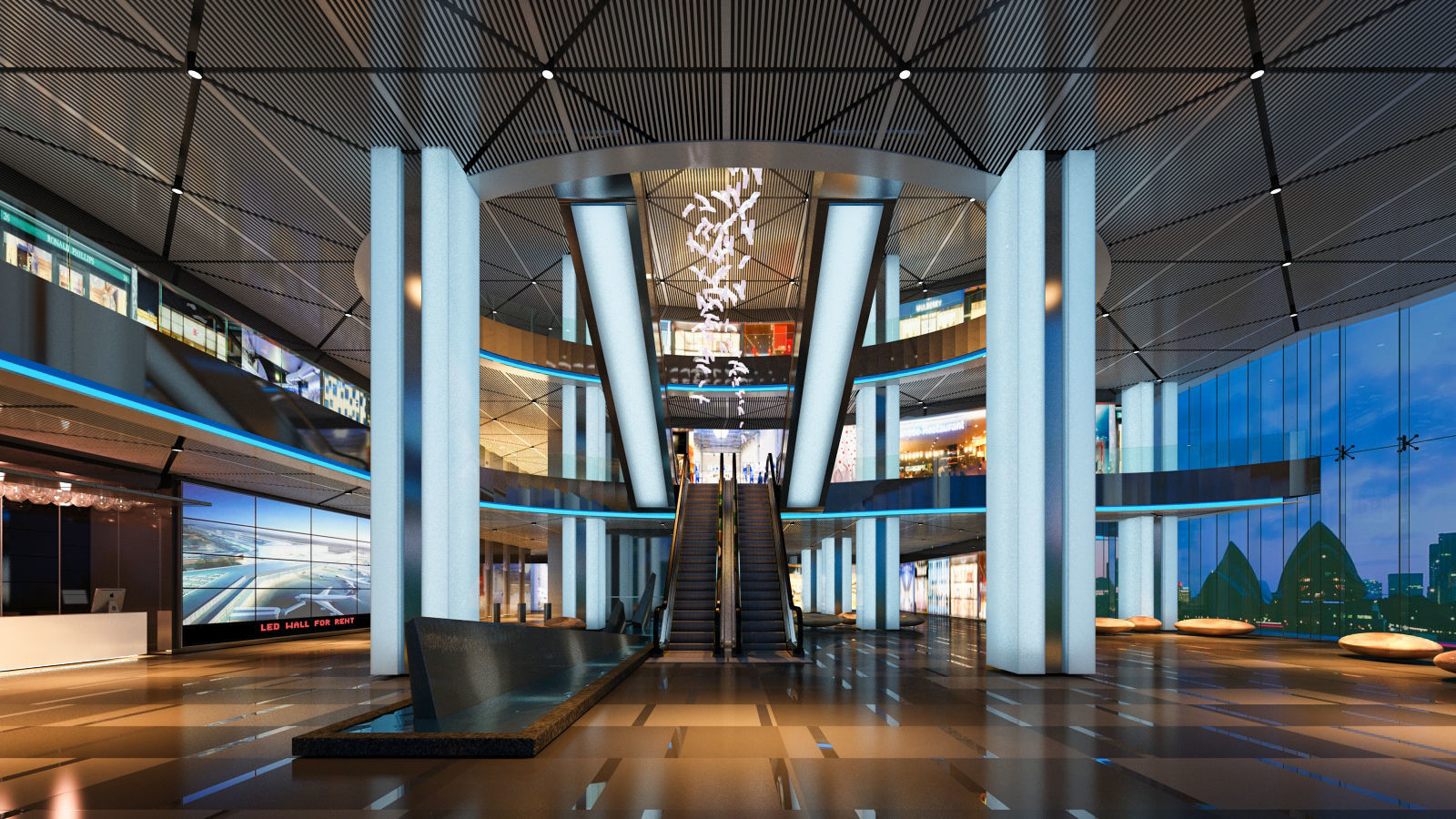 Shopping Mall Interior 3D model_1