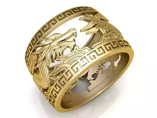 Double Dragon Ring - Dragon Rings 