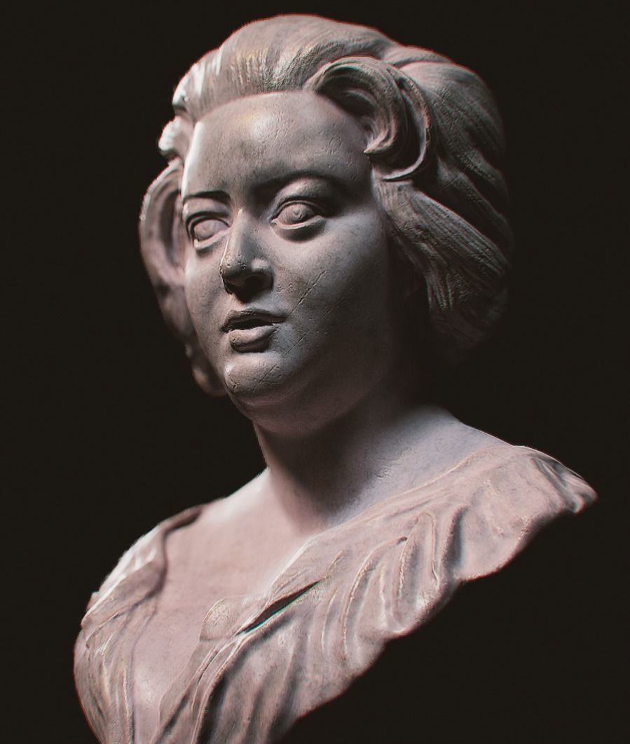 Constanza Bonarelli  Berninis Bust for PBR ARCHVIZ REALTIME Low-poly 3D model_3