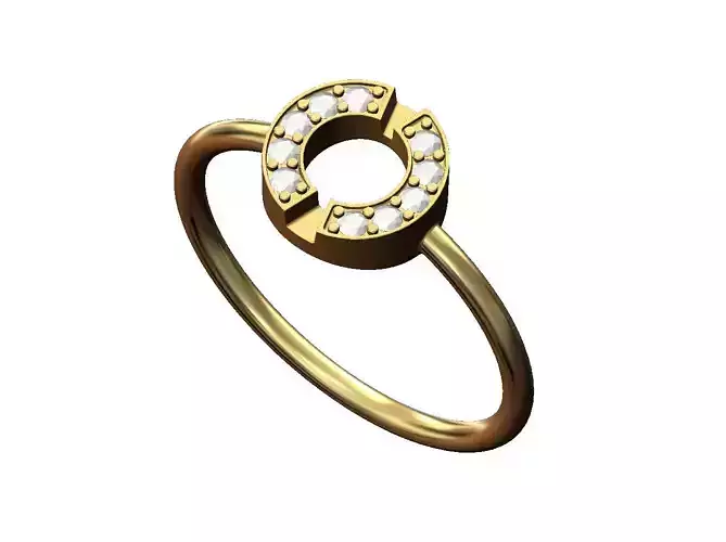 Slotted diamond coin band US size 6 7 8