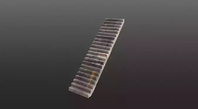 Stairs 3d Model - Game Ready metal ladder