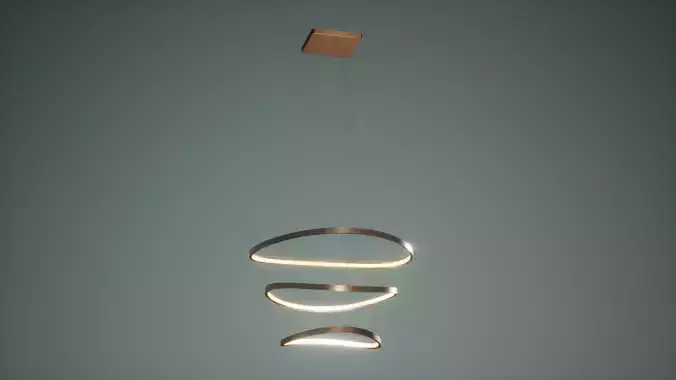 Chandelier Low Poly Game Ready pendant light with three circles