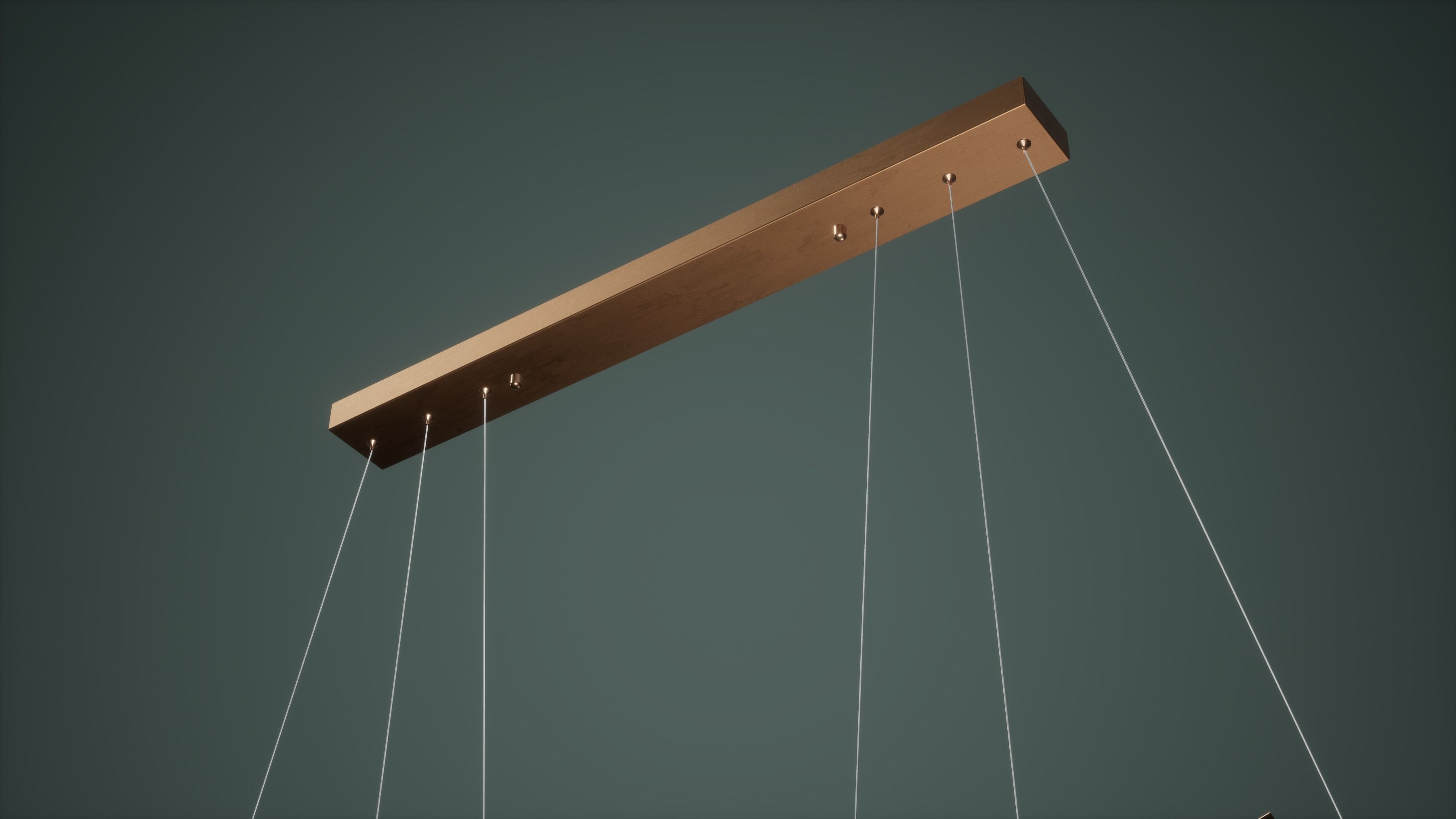 Chandelier Low Poly Game Ready pendant light - person Low-poly 3D model_2