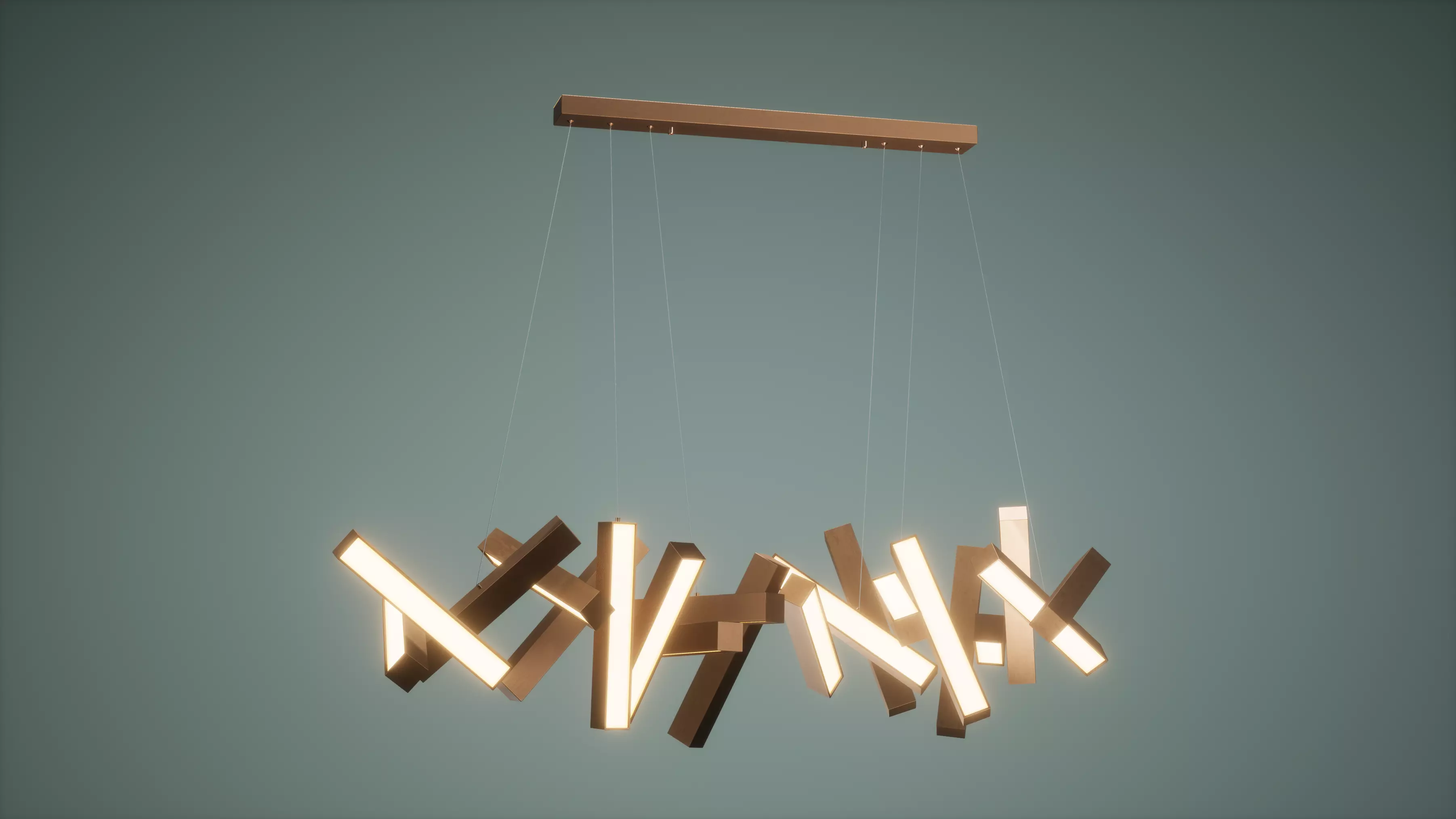 Chandelier Low Poly Game Ready pendant light - person Low-poly 3D model_0