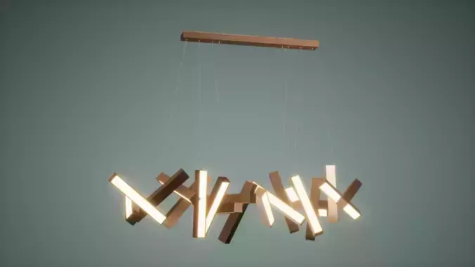 Chandelier Low Poly Game Ready pendant light - person Low-poly 3D model
