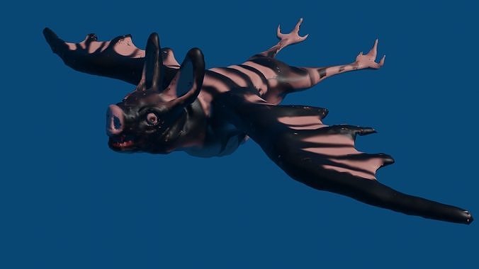 BAT 3D flying in sky Free 3D model