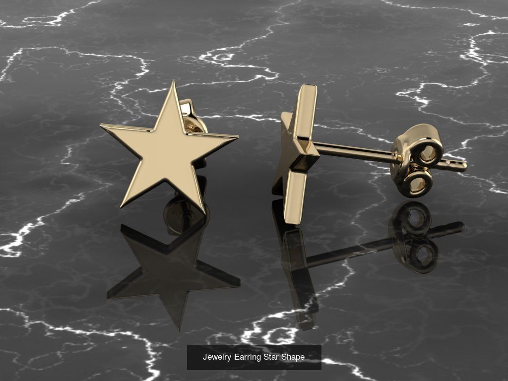 12 Jewelry Shapes Earrings with no diamonds 3D Model Collection_4