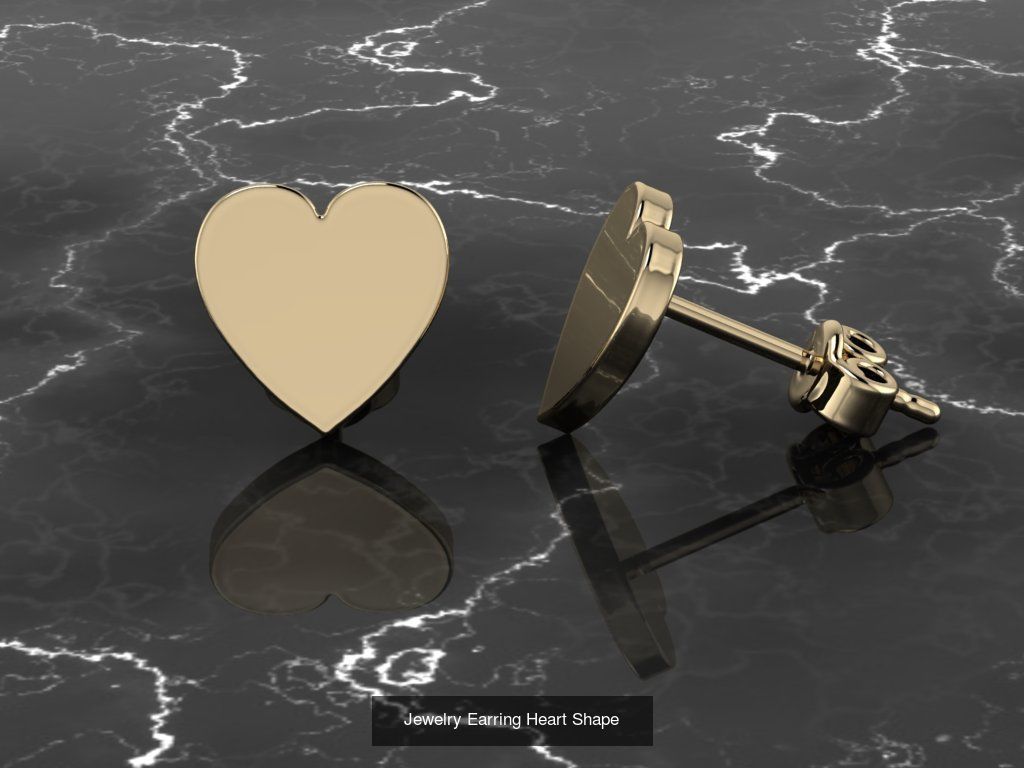 12 Jewelry Shapes Earrings with no diamonds 3D Model Collection_9