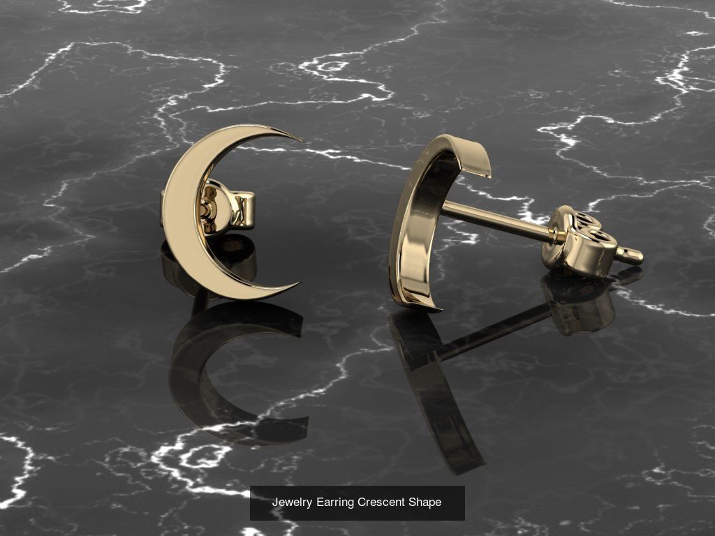 12 Jewelry Shapes Earrings with no diamonds 3D Model Collection_8