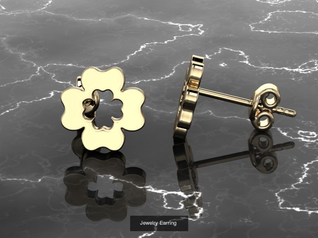 12 Jewelry Shapes Earrings with no diamonds 3D Model Collection_3