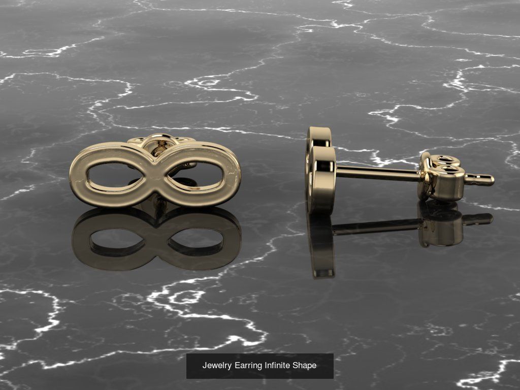 12 Jewelry Shapes Earrings with no diamonds 3D Model Collection_10