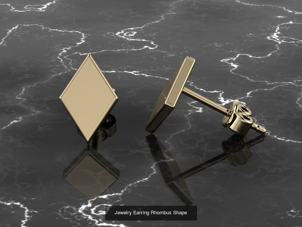 12 Jewelry Shapes Earrings with no diamonds 3D Model Collection_6