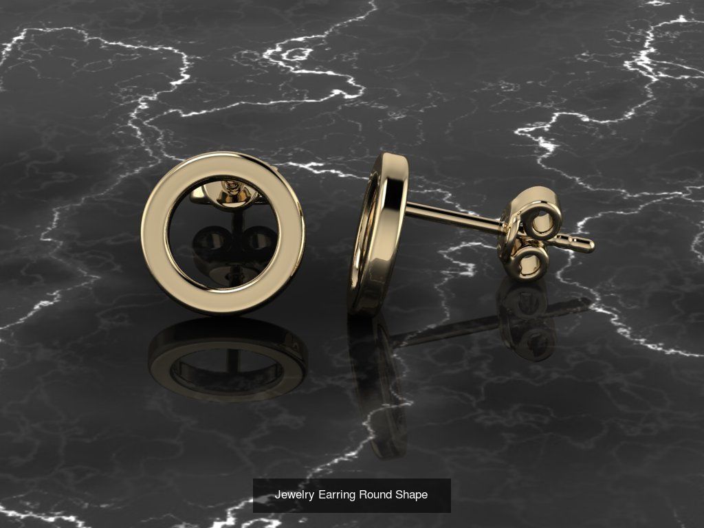 12 Jewelry Shapes Earrings with no diamonds 3D Model Collection_1