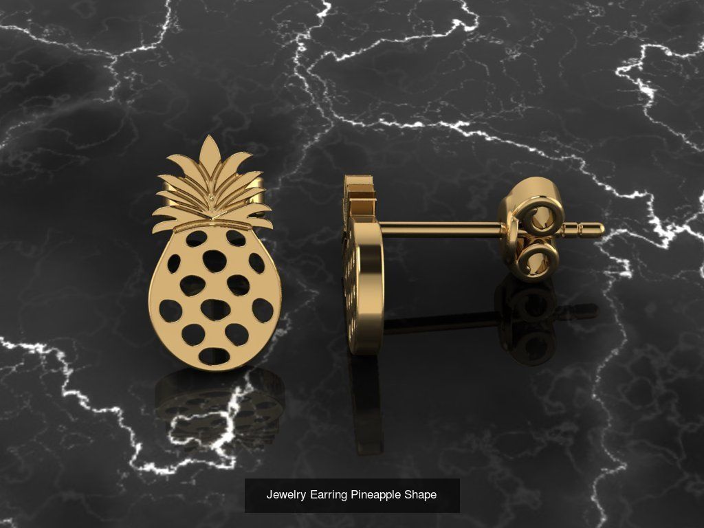 12 Jewelry Shapes Earrings with no diamonds 3D Model Collection_12