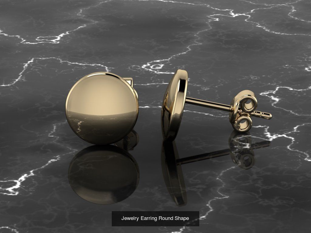 12 Jewelry Shapes Earrings with no diamonds 3D Model Collection_2