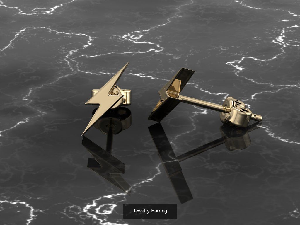 12 Jewelry Shapes Earrings with no diamonds 3D Model Collection_7