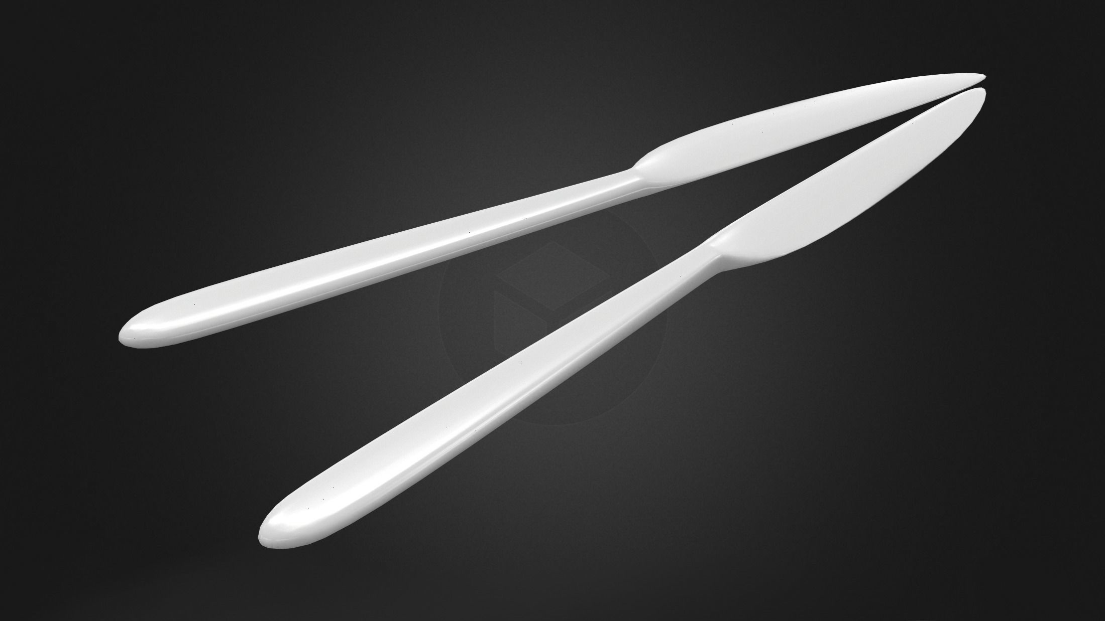 Classic Cutlery Knife Low-poly 3D model_3