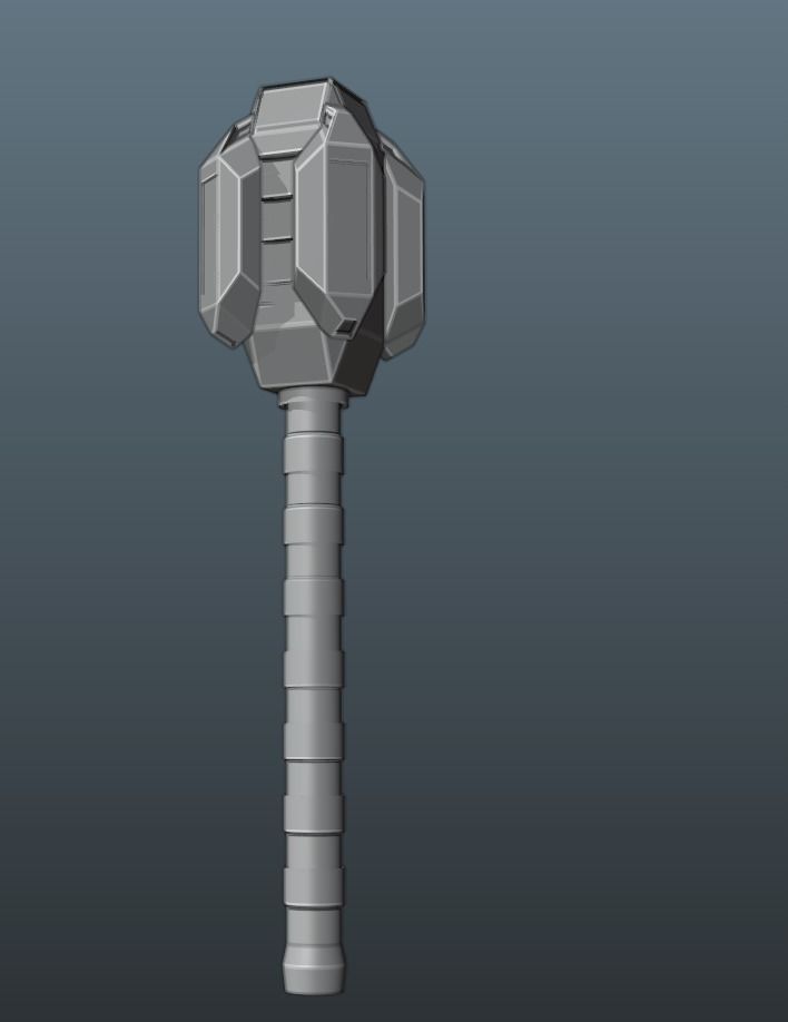 Smasher thor hammer Low-poly 3D model_8