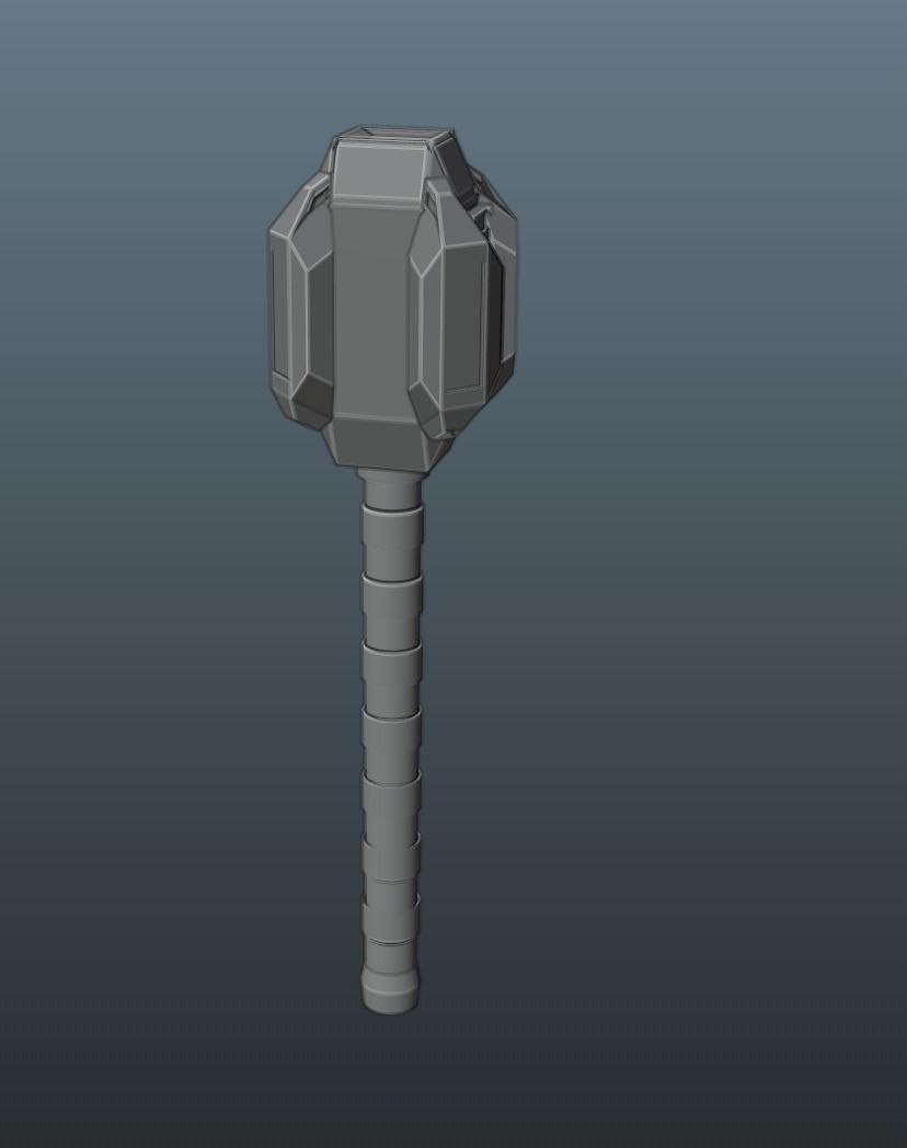 Smasher thor hammer Low-poly 3D model_7