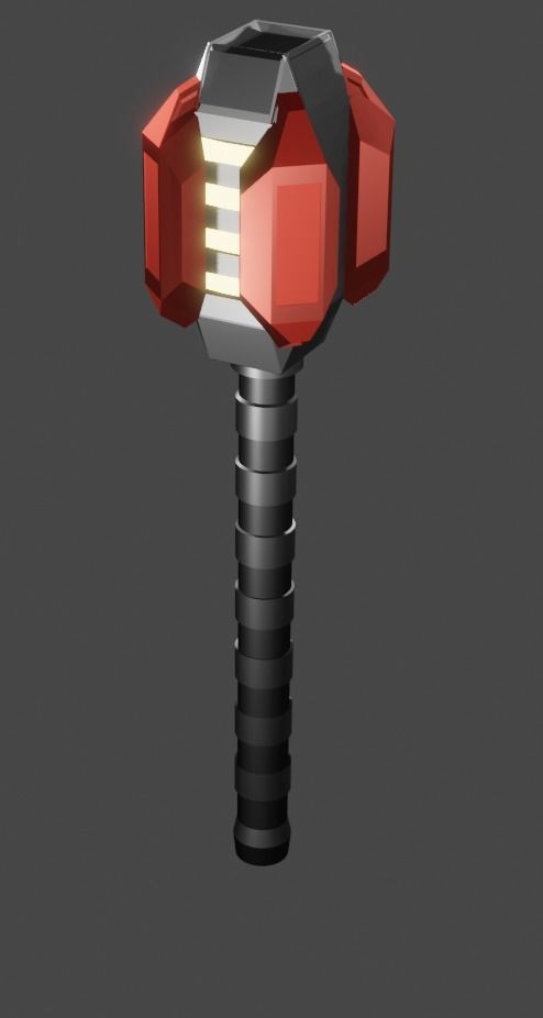 Smasher thor hammer Low-poly 3D model_1
