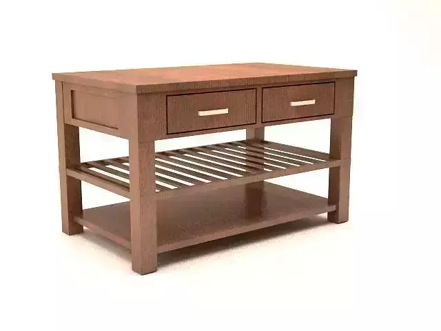 Barunit wooden table with two drawers