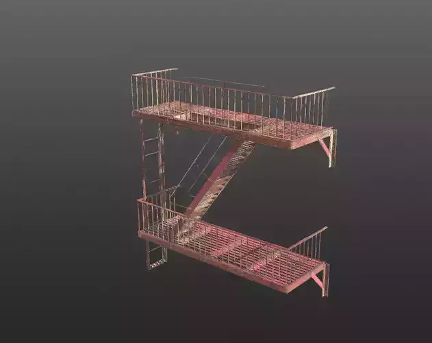 Fire Escape PBR 3d model - Game Ready Low-poly 3D model
