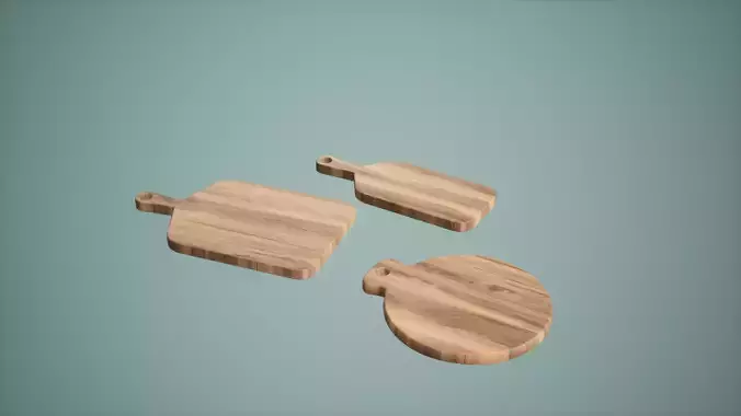 Cutting Board Low Poly Game Ready