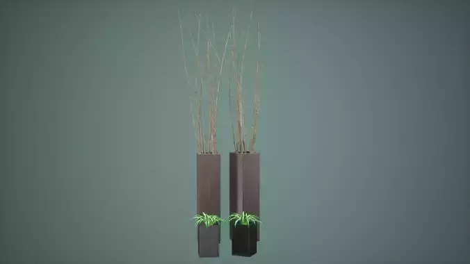 Decor Pot Set Low Poly Game Ready Low-poly 3D model