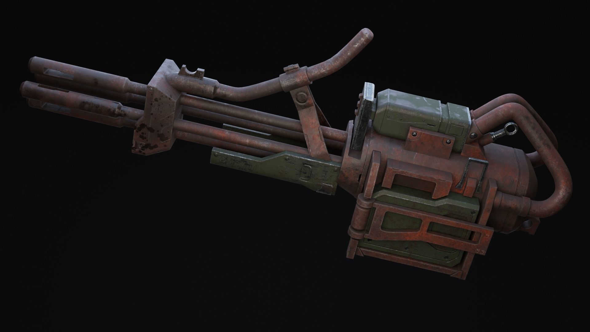 Bazrosh Rifle Scifi Game Ready Low-poly 3D model_4