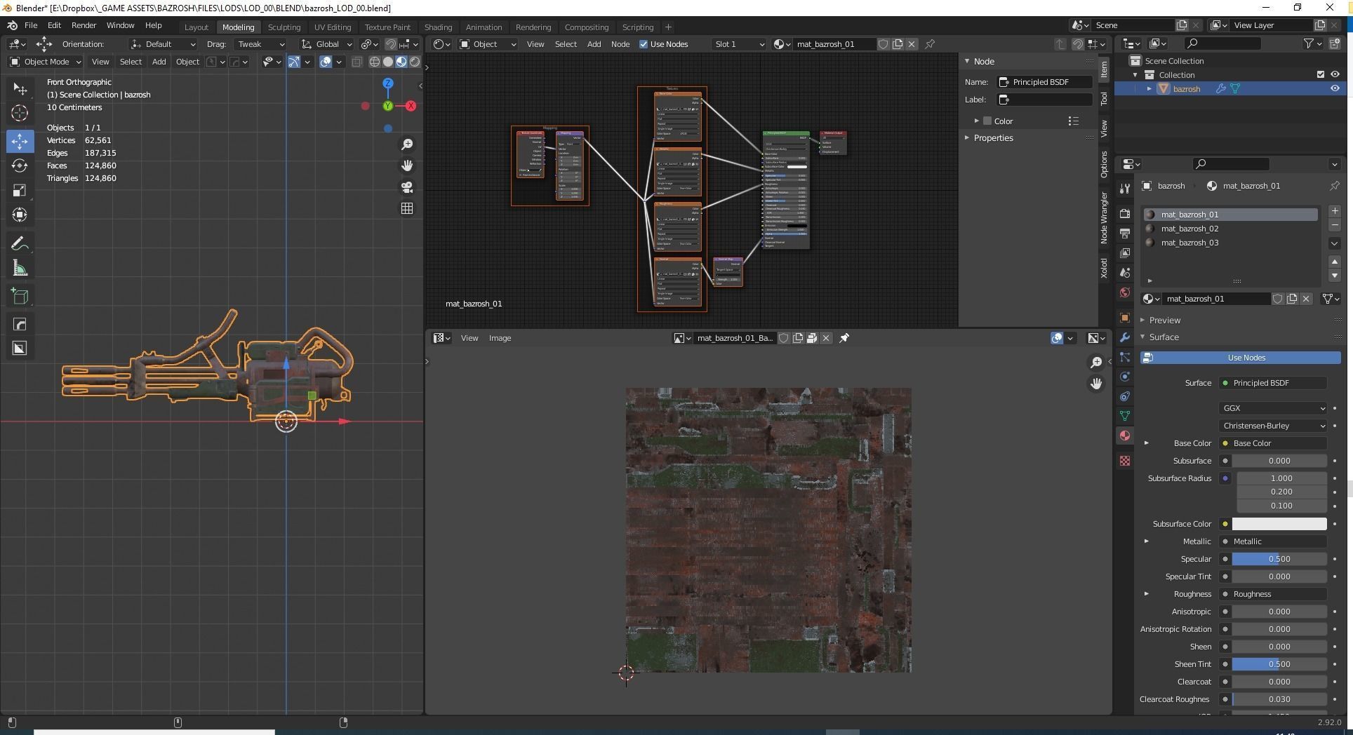 Bazrosh Rifle Scifi Game Ready Low-poly 3D model_6