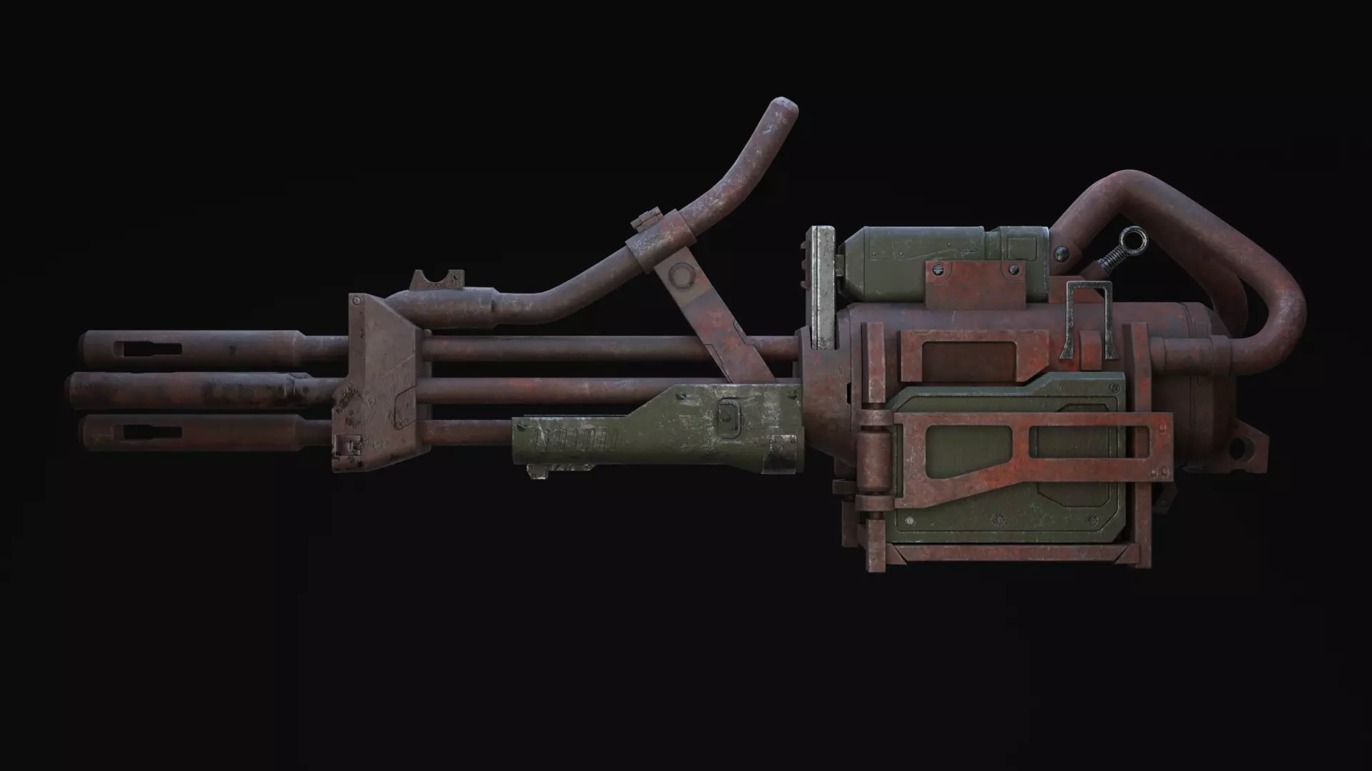 Bazrosh Rifle Scifi Game Ready Low-poly 3D model_0