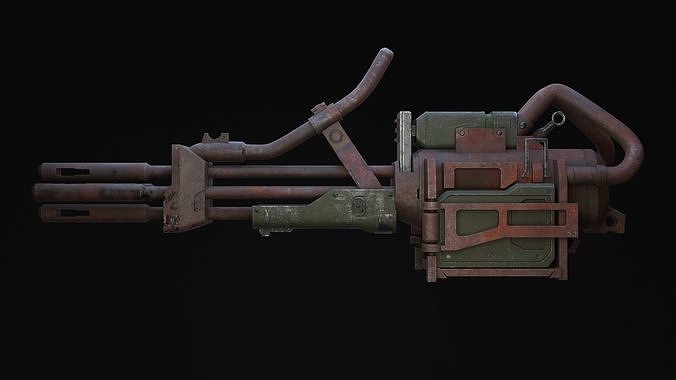 Bazrosh Rifle Scifi Game Ready Low-poly 3D model